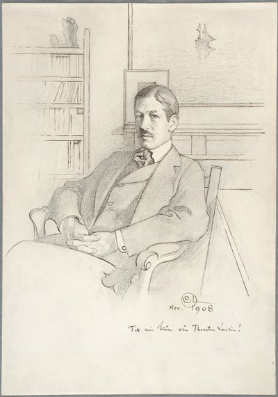 Portret Thorstena Laurina autorstwa Carl Larsson