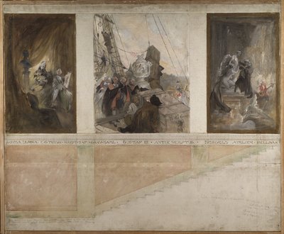Drugi projekt dekoracji ścian w dolnej sali NM autorstwa Carl Larsson