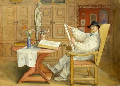 Autoportret (w nowym studio) autorstwa Carl Larsson
