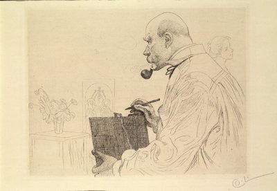 Autoportret jako grafik autorstwa Carl Larsson