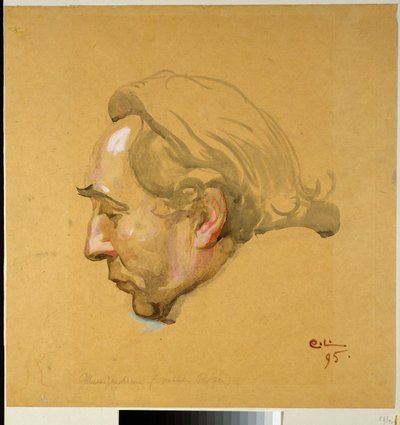 Fresk przedstawiający Sergela. Studium do głowy Sergela autorstwa Carl Larsson