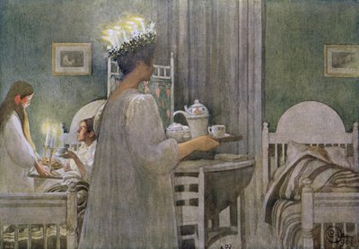 Święto Św. Łucji 13 grudnia autorstwa Carl Larsson