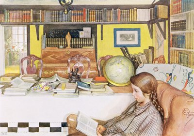 Czytelnia, wyd. w „Last Licht Hinten” („Wpuśćmy więcej światła”), 1909 autorstwa Carl Larsson