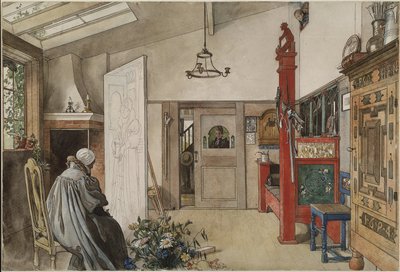 Studio, z cyklu Dom, ok.1895 (wc na papierze) autorstwa Carl Larsson