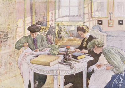 Trousseau, opublikowane w "Lasst Licht Hinin" (Niech więcej światła), 1910 autorstwa Carl Larsson