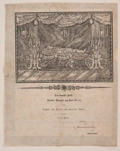 Frederik 6. na Lit de parade autorstwa Carl Leonard Sandberg