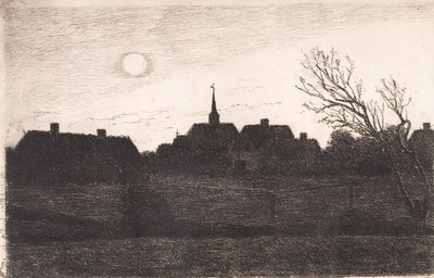 Kościół Hornbæk, letni wieczór autorstwa Carl Locher
