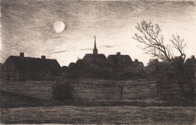 Kościół Hornbæk, letni wieczór autorstwa Carl Locher