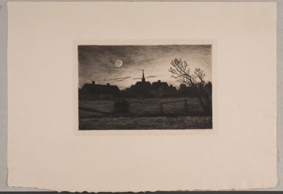 Kościół Hornbæk, letni wieczór autorstwa Carl Locher