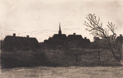 Kościół Hornbæk, letni wieczór autorstwa Carl Locher
