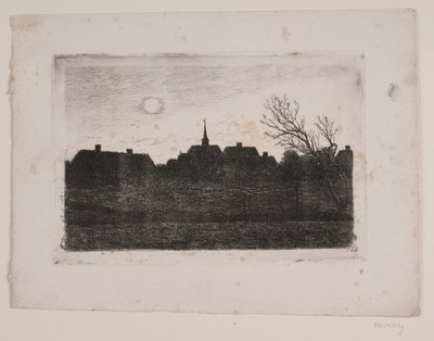 Kościół Hornbæk, letni wieczór autorstwa Carl Locher
