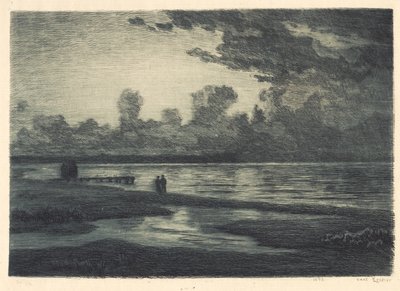 Letnia noc na plaży Hornbæk autorstwa Carl Locher