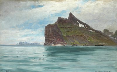 Widok z Przylądka Północnego na Islandii podczas królewskiej duńskiej podróży statkiem SS Birma w 1907 r. autorstwa Carl Locher