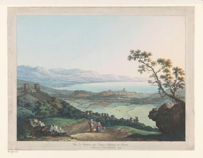 Gezicht op Genewa Widok Genewy z Saconex in Savoie (tytuł na obiekcie) autorstwa Carl Ludwig Hackert
