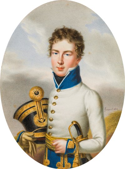 Porucznik k.k. Węgierski Pułk Piechoty Porucznik Feldmarszałek Nikolaus Książę Esterhazy autorstwa Carl Ludwig Hummel de Bourdon