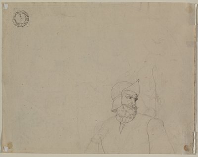 Żołnierz w krajobrazie (verso) autorstwa Carl Ludwig Tischbein