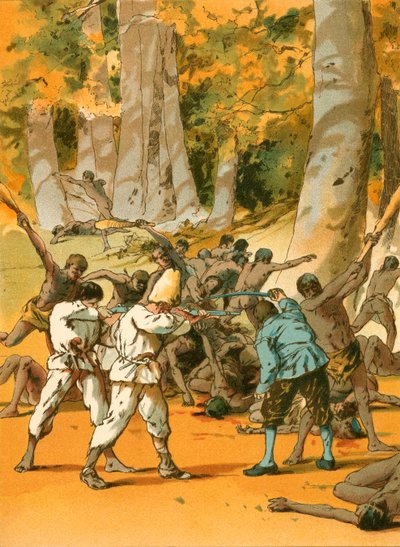 Krwawy konflikt dla Robinsona Crusoe autorstwa Carl Marr