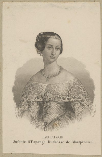 Maria Ludwika Ferdynanda Hiszpańska (właśc. María Luísa Fernanda de Borbón, 1832 Madryt - 1897 Sewilla) - infantka Hiszpanii i księżna Montpensier autorstwa Carl Mayer