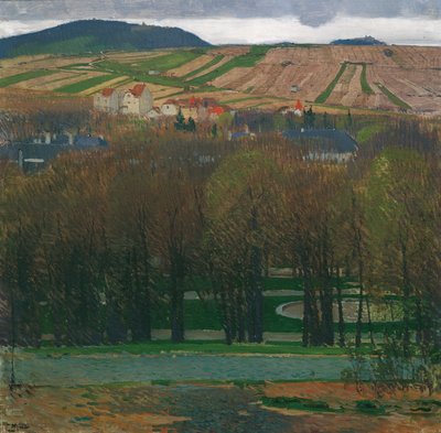 Widok na Nußberg z Heiligenstadt autorstwa Carl Moll