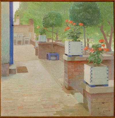 Gartenterrasse - Taras ogrodowy ... (obraz na płótnie) autorstwa Carl Moll