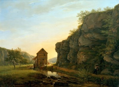 Młyn tnący w dolinie Lorsbach przy Diabelskiej Skale autorstwa Carl Morgenstern