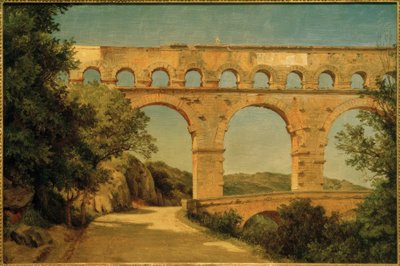 Pont du Gard koło Nîmes / Malarstwo Carla Morgensterna autorstwa Carl Morgenstern