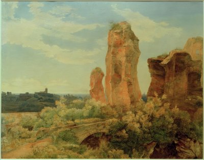 Rzym, Awentyn, fragment budynku w ogrodach cesarskich / Carl Morgenstern autorstwa Carl Morgenstern