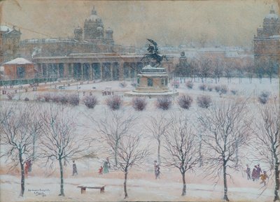 Zewnętrzny Burgplatz w Wiedniu zimą autorstwa Carl Pippich