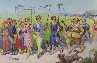 Komiczne portrety wczesnego radia (kolor lito) autorstwa Carl Robert Arthur Thiele