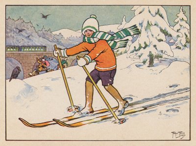 Narciarstwo biegowe (druk kolorowy) autorstwa Carl Robert Arthur Thiele