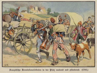 Żołnierze francuscy rabują i plądrują Palatynat autorstwa Carl Röchling