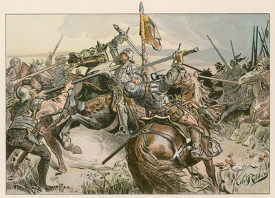 Albert Achilles w bitwie z Norymbergą w 1449 roku. autorstwa Carl Rohling