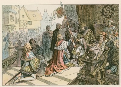 Fryderyk I (1371-1440) z Zygmuntem w Konstancji nagrodzony ziemią Kurmark w 1417 roku autorstwa Carl Rohling