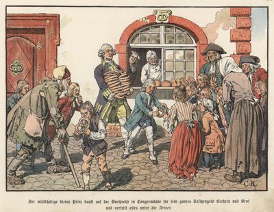 Książę koronny Fryderyk pruski rozdający chleb ubogim autorstwa Carl Röchling