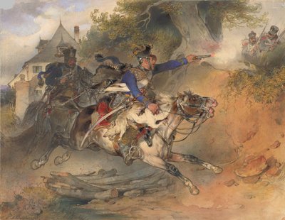 Huzar Żerujący, 1840 autorstwa Carl Schindler