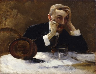 Późny autoportret; późny autoportret, autorstwa Carl Schuch