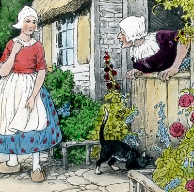Bracia Grimm - Baśnie - Matka Hulda. Obraz datowany na około 1910 rok. Archiwum Carla Simona autorstwa Carl Simon