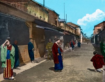 Japonia, wyspa Honshu, region Kanto, życie uliczne w Tokio, data zdjęcia: około 1920 r. Archiwum Carla Simona autorstwa Carl Simon