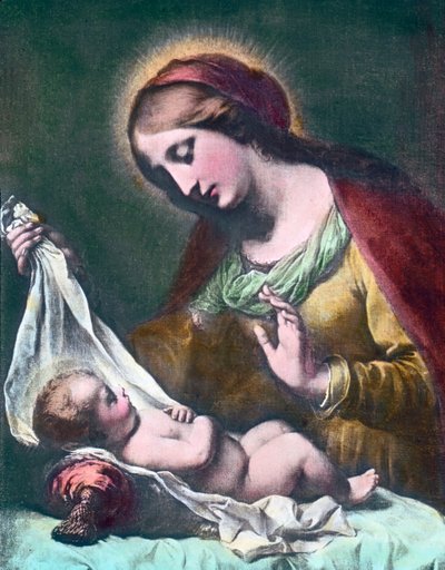 Madonna z Dzieciątkiem. Obraz (niedatowany) autorstwa włoskiego malarza barokowego Carlo Dolci (1616 - 1686). Data powstania obrazu: około 1900 roku. Archiwum Carla Simona autorstwa Carl Simon