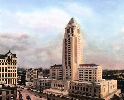 Stany Zjednoczone, Kalifornia, ratusz w Los Angeles, zbudowany w latach 1926-1928, data zdjęcia: około 1931 r. Archiwum Carla Simona autorstwa Carl Simon