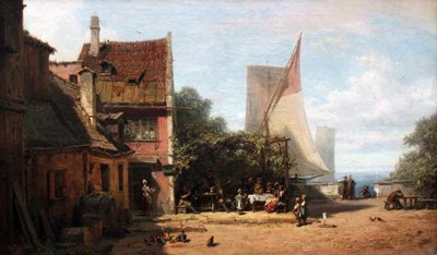 Stara tawerna nad jeziorem Starnberg autorstwa Carl Spitzweg