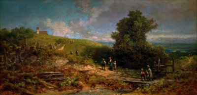 Na Kirchsteig autorstwa Carl Spitzweg