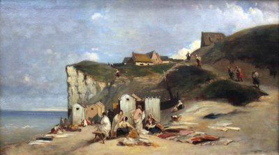 Kobiety kąpiące się nad morzem w pobliżu Dieppe autorstwa Carl Spitzweg