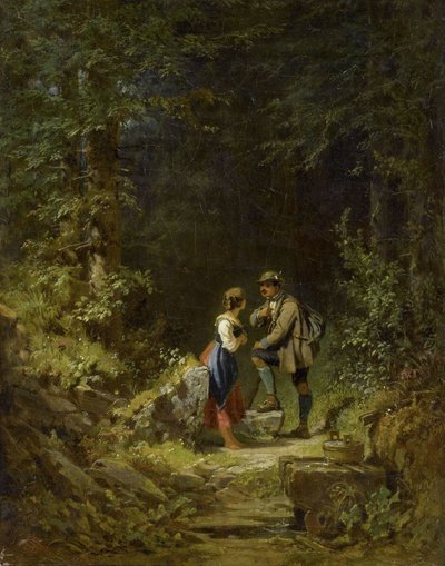Spotkanie w lesie autorstwa Carl Spitzweg