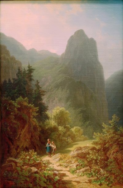 Bergschüler am Ammergauer Kofel autorstwa Carl Spitzweg