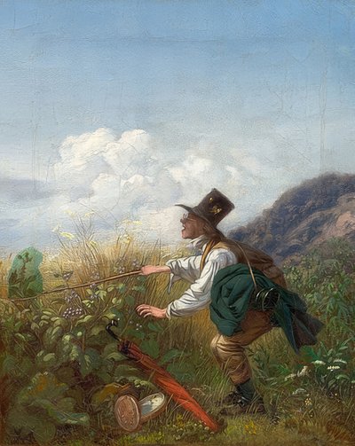Łapacz motyli (botanik). około 1837 autorstwa Carl Spitzweg