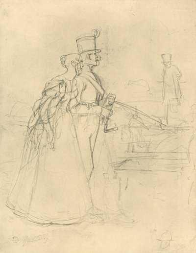 Die Begegnung, połowa końca XIX wieku, ok. 1924. autorstwa Carl Spitzweg
