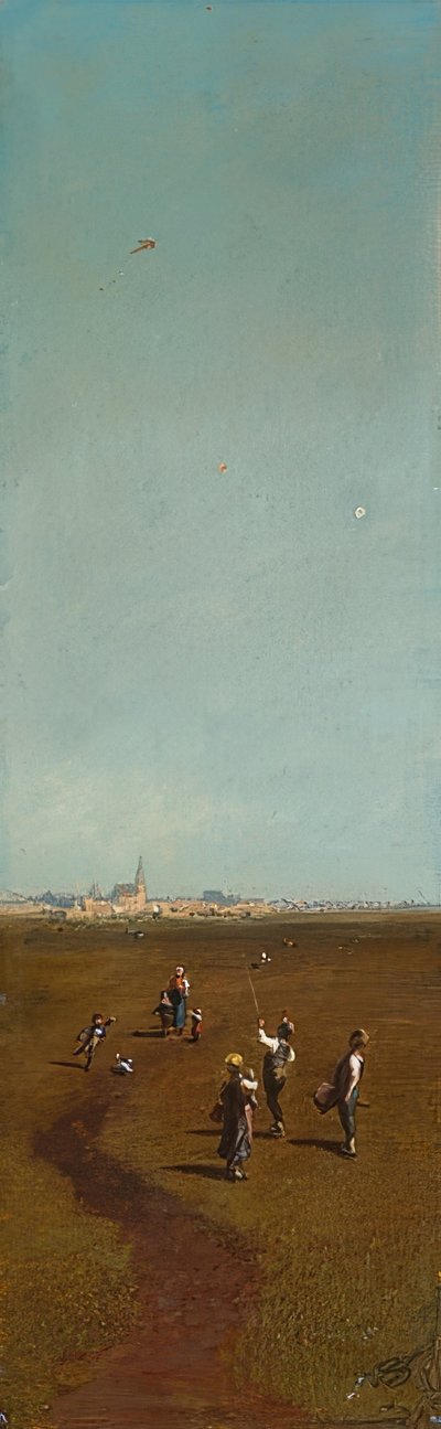 Puszczanie latawca. Około 1880/85 autorstwa Carl Spitzweg