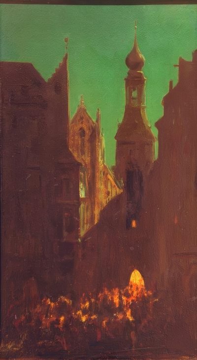 Marienplatz w Monachium autorstwa Carl Spitzweg