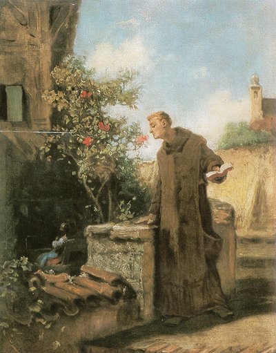 Mnich pachnący różą autorstwa Carl Spitzweg